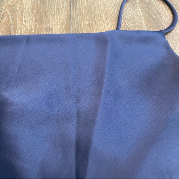 Formal Vivian Diamond Elegant Evening Low Back Maxi Gown Cowl Neck Side Slip S/M - Picture 5 of 12